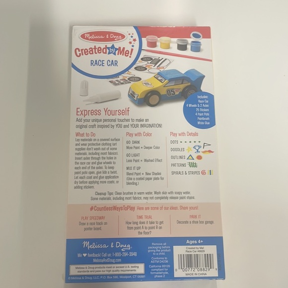 Melissa & Doug Decorate your Own Wooden Race Car # 8829 I - Picture 2 of 7